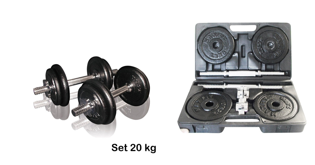 Valigetta Pesi Ghisa 20 KG. (2 Manubri + Dischi 4x2,5 kg + 4x1,5 kg) COD.VAL-20DGN Linea Toorx - TIMESPORT24