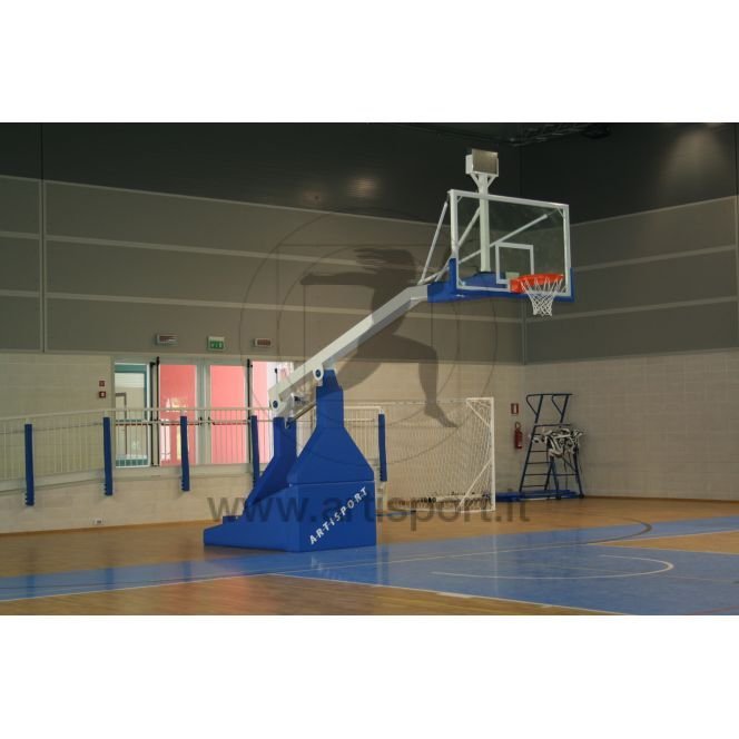 Ab1806 Hydraulic/Electric Basketball System Crystal Backboards Overhang 330 cm. TUV approved 