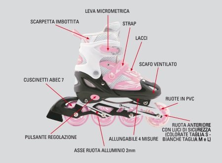 Pattini in Linea FIREWHEEL Rosso taglia S COD.GRG-026 (dal 30 al 33) Nextreme - TIMESPORT24