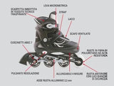 Pattini in Linea FIREWHEEL PRO Nero taglia M cod.GRG-029 (dal 34 al 37) Nextreme - TIMESPORT24