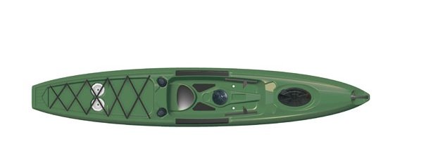 Bic Sport Kayak Canoe Java Fishing Green (length 410 cm) Code 100097 + 1 Paddle + 1 Seat + 1 Adjustable Rod Holder + 1 Leash + 2 Internal Rod Holders 