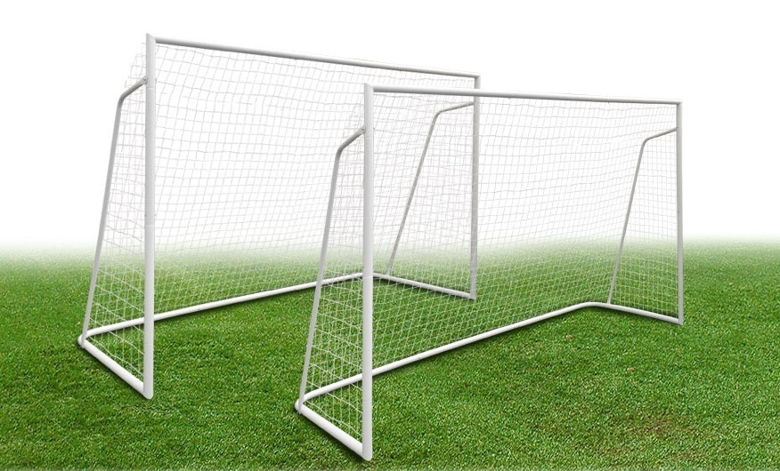Set di 2 porte da calcio regolamentare a tubi maggiorati da 50 mm mod. ULTRA BIG CHAMP misure regolamentari 3 x 2 metri - BIGAMMA - TIMESPORT24