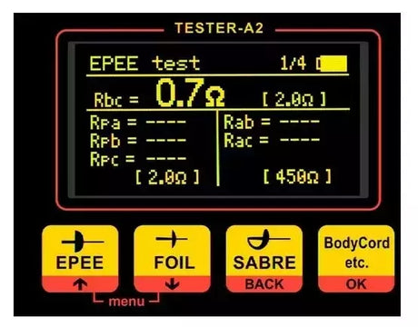 Tester Professionale Elettronico Per La Scherma, Verifica; Spade, Fioretti, Sciabole, Passanti, Rulli, Cavi Maschere, Cavi Apparecchio-rullo, Ircuiti Completi Di Un'arma, Giubbetti E Tessuti  - TIMESPORT24