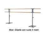Sbarra Danza Mod.giselle Con Ruote Base In Acciaio Mobile Con Doppia Sbarra Da 3 Metri - 10 Altezze Regolabili Cod.30591921 Dinamica Ballet - TIMESPORT24