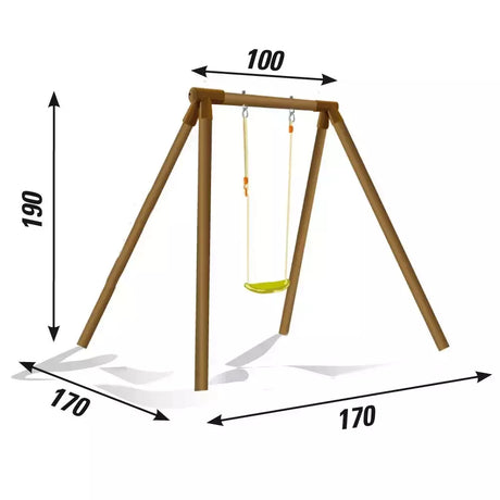 Altalena In Legno 1 Posto - Altezza 190 Cm Cod.al1341 Altalene Offerta In Vendita Su Timesport24 - TIMESPORT24