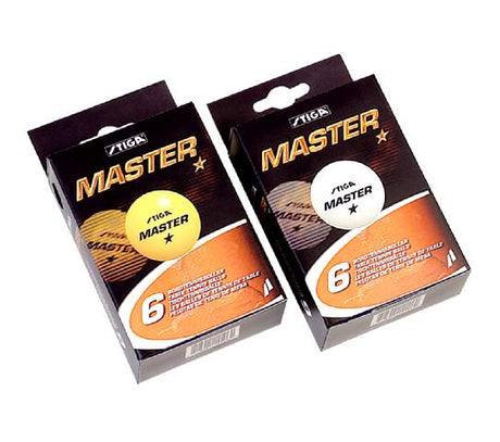 Confezione 6 Palline Ping Pong Master bianche ABS 1 Stella Tennis Tavolo Stiga cd.2C4-534 - TIMESPORT24