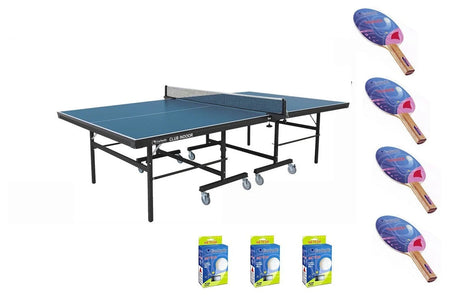Tavolo Ping Pong Club Indoor Blu COD.C-613I Garlando con 4 Racchette e 18 Palline In Omaggio COD.C-613I - TIMESPORT24