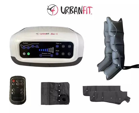 Slim 4 Pressotherapy Device With 3 Programs + 2 Leg Pads + 2 Bracelets + Abdominal/Buttock Band + With Remote Control (Full Pack) Urban Fit Line 
