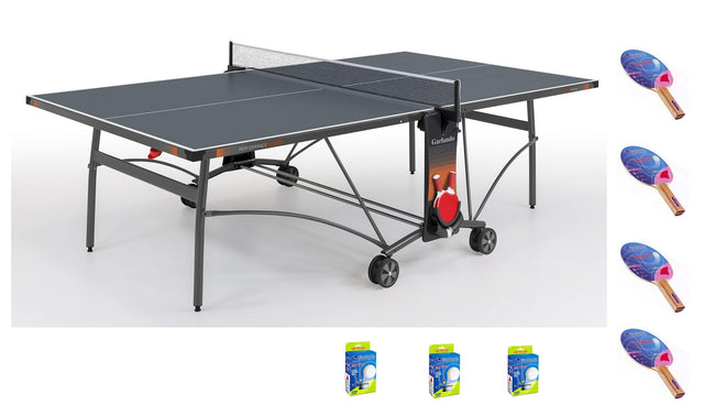 Tavolo Ping Pong Performance Outdoor Grigio cod.C-380E Garlando con 4 Racchette e 18 Palline In Omaggio - TIMESPORT24