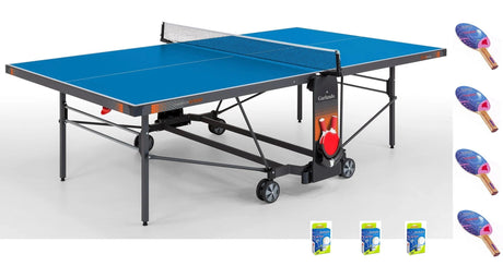 Tavolo Ping Pong Champion Outdoor Blu cod.C-470EB Garlando con 4 Racchette e 18 Palline In Omaggio - TIMESPORT24