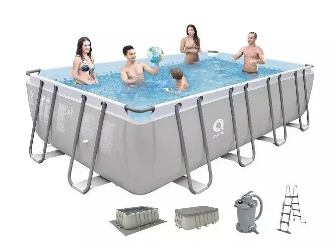 Piscina Rettangolare 549 X 305 X 122 Cm Con Pompa A Sabbia Da 3785l , Scala Sicurezza, Telo Base E Telo Copertura 17728-1eu - TIMESPORT24
