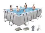 Piscina Rettangolare 549 X 305 X 122 Cm Con Pompa A Sabbia Da 3785l , Scala Sicurezza, Telo Base E Telo Copertura 17728-1eu - TIMESPORT24