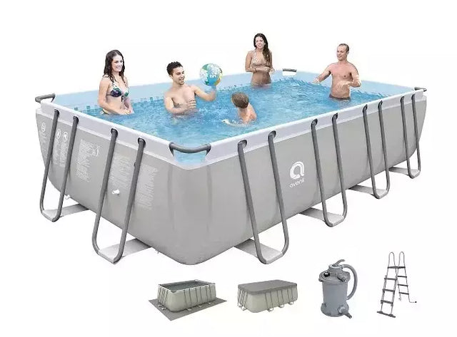 Piscina Rettangolare 549 X 305 X 122 Cm Con Pompa A Sabbia Da 3785l , Scala Sicurezza, Telo Base E Telo Copertura 17728-1eu - TIMESPORT24