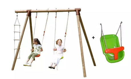 Set Fio Altalena Giochi In Legno ; 2 Altalene + Scala In Corda - Altezza 235 Cm + 1 Seggiolino Sicurezza Altalene Offerta In Vendita Su Timesport24 - TIMESPORT24