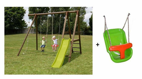 Set Mag Giochi In Legno : 2 Altalene + Scivolo + Scala In Corda - Altezza 235 Cm Cod.als1347 + 1 Seggiolino Sicurezza Cod.9710 Altalene Offerta In Vendita Su Timesport24 - TIMESPORT24