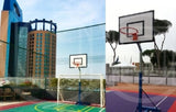 Ab1298/2 Colonna Basket Altezza Regolabile 225 - 305 Cm - Con Tabellone In Resina Per Esterno