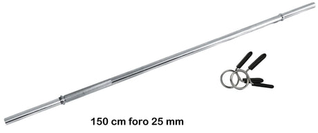 Bilanciere Cromato 150 cm. Chiusura Molla Linea Toorx cod. BCF-150 - TIMESPORT24