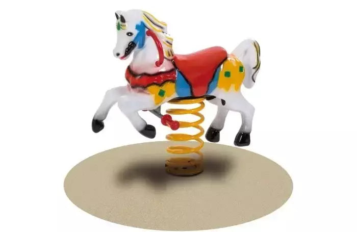 Gioco A Molla Pony In Vetroresina Filo Pavimento Cod.285 A/ B Giochipark - En 1176 Certificati Tuv - TIMESPORT24