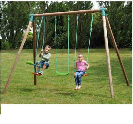 Set Nin Altalena Giochi In Legno : 2 Altalene + Cavalluccio- Altezza 235 Cm Cod.als1345 - TIMESPORT24