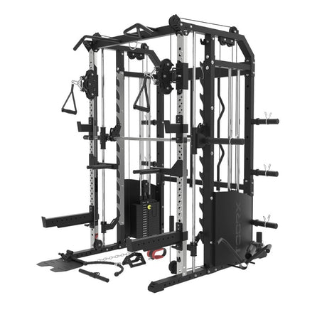 ASX-4500 Stazione multifunzione all in one pacco pesi 2 x 90 kg -Dual Pulley + Smith machine + Rack functional - TIMESPORT24