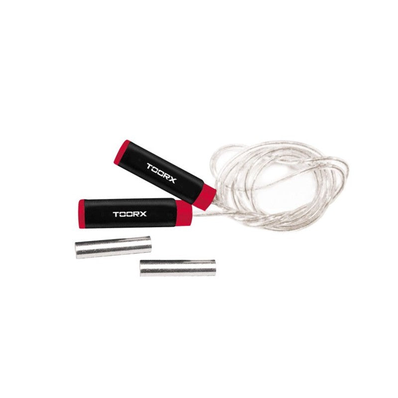 Professional Speed ​​Skipping Rope in Steel with Weights (2x250gr.)COD.AHF-058 Soft Touch Grip Toorx Line 