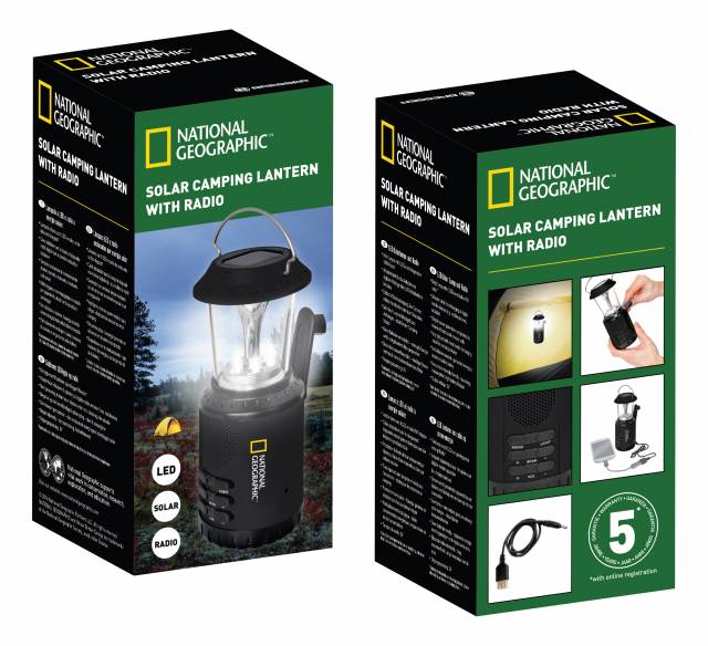 Lanterna Solare da Campeggio con Radio National Geographic - TIMESPORT24