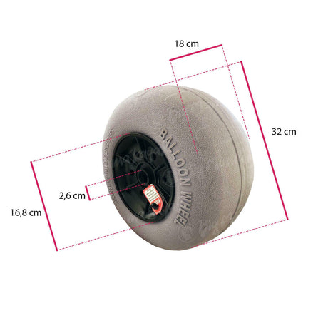 1 Coppia di Ruote da sabbia balloon Wheel diametro 32 cm, larghezza 18 cm - TIMESPORT24