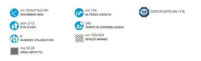 Torretta Minnesota Con Scivolo In Vetroresina Da Interrare Cod.800SF A/B Open D Giochi - En 1176 Certificati Tuv - TIMESPORT24