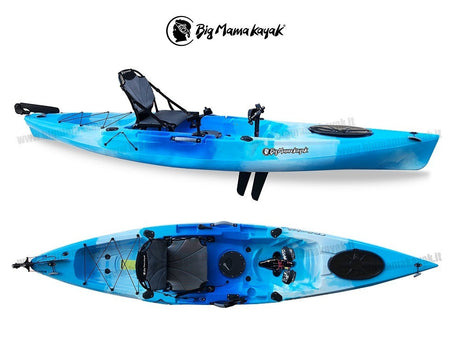 Kayak Idrofin 370 Big Mama Kayak Con Sistema Di Pedali A Pinne + Timone + 2 Gavoni + 5 Portacanne + Seggiolino + Pagaia - JUNGLE