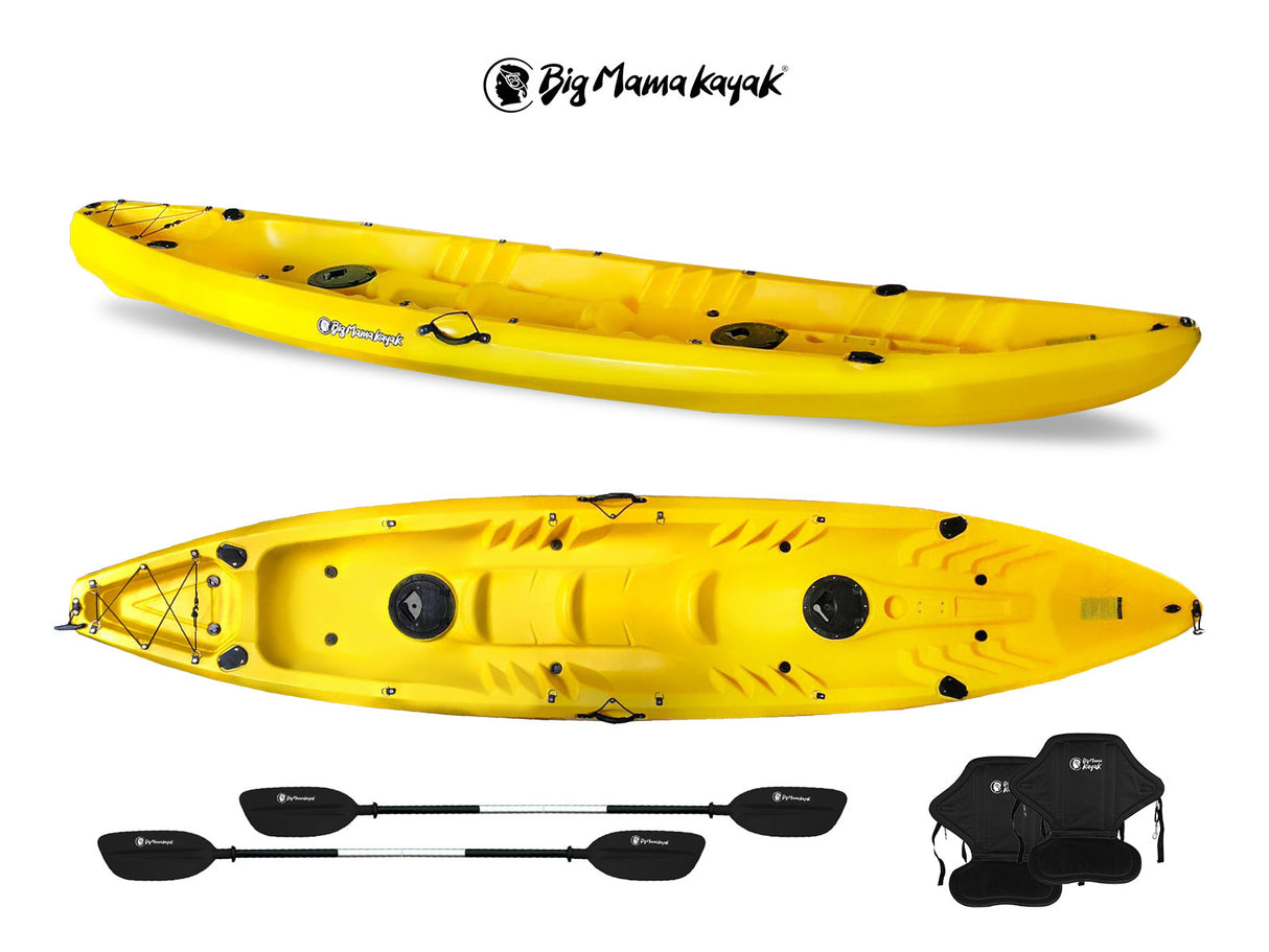 Canoa FAMILY Big Mama Kayak - 2 + 2 Posti 410 Cm + 2 Pagaie + 2 Seggiolini + 2 Gavoni + 2 Portacanne (FULL PACK)