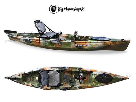 Idrofin 370 Big Mama Kayak With Fin Pedal System + Rudder + 2 Lockers + 5 Rod Holders + Seat + Paddle col. GREY 