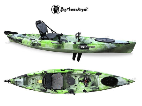 Kayak Idrofin 370 Big Mama Kayak Con Sistema Di Pedali A Pinne + Timone + 2 Gavoni + 5 Portacanne + Seggiolino + Pagaia - col. AZZURRO - TIMESPORT24