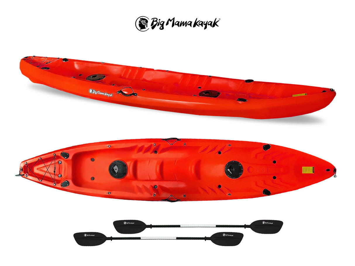 Canoa FAMILY Big Mama Kayak - 2 + 2 Posti 412 Cm + 2 Pagaie 220 Cm + 2 Gavoni + 2 Portacanne ( PACK 1) - TIMESPORT24