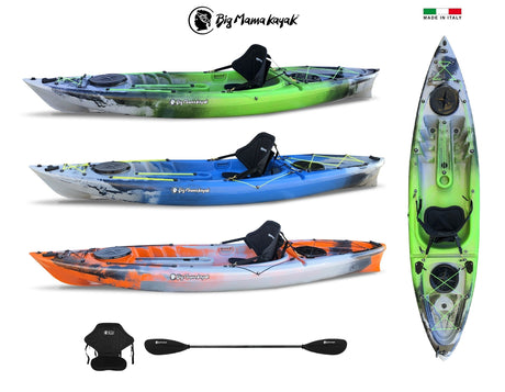 ACQUAPRIMA BIG MAMA KAYAK LIMITED EDITION - 310 CM SINGLE-SEAT CANOE + 2 LOCKER + 1 PADDLE + 1 SEAT (FULL PACK) 