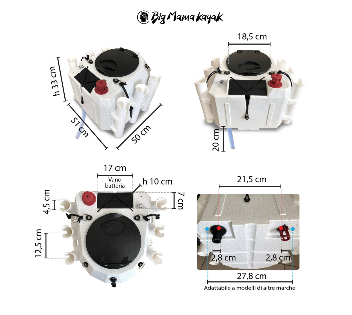 VASCA DEL VIVO LIVEWELL OSSIGENATA PER TRIKEN ( pompa e batteria inclusa)