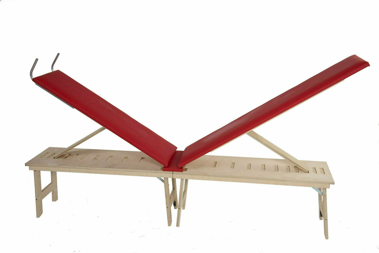 Postural Bench Version with Legs for Muscle Stretching - Open Dimensions 210 X 30 H 43/151 Cm (red) 