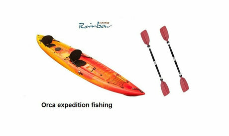 Rainbow Orca Expedition Fishing Canoa Sit On Top 2/3 Posti 420 Cm + 2 Pagaie - TIMESPORT24
