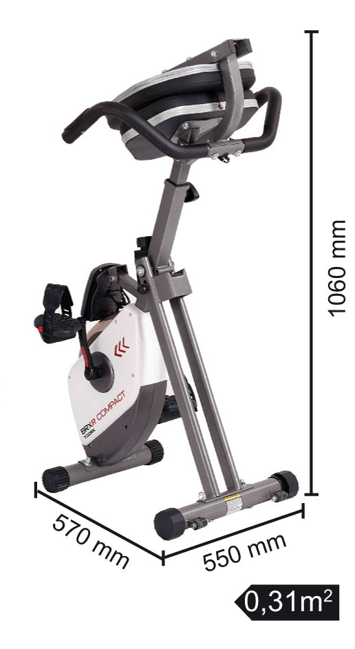 Bici da Camera orizzontale Cyclette Salvaspazio Brx R-Compact Cod.BRX-RCOMPACT Gym Fitness Richiudibile - Utente 100 kg - TIMESPORT24