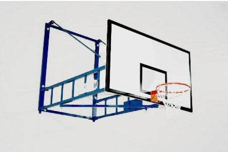Ab1306 Revolving Wall-mounted Basketball System Cantilever 320 cm. with Crystal Backboards + TUV Approved FIBA ​​Certified Reclining Basketball Hoops (1 Pair) 
