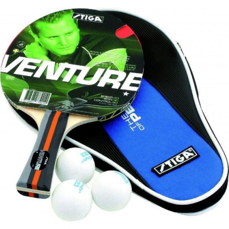 Set Da Ping Pong Venture WRB composto da 1 racchetta + 3 palline + Custodia Tennis Tavolo Stiga cd.2C4-532 - TIMESPORT24
