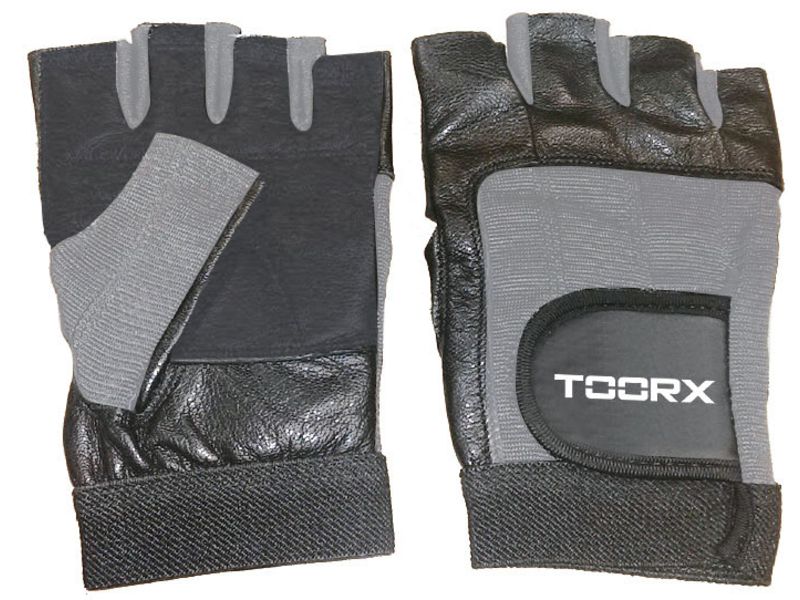 Guanti in Pelle, Spandex Pelle Scamosciata - Taglia XL - Nero-Grigio Linea Toorx AHF-034 - TIMESPORT24