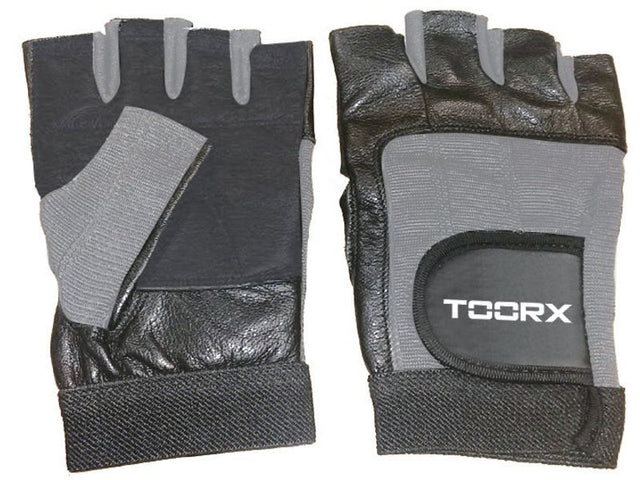 Guanti in Pelle, Spandex Pelle Scamosciata - Taglia XL - Nero-Grigio Linea Toorx AHF-034 - TIMESPORT24