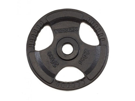 Disco Ghisa Gommato - 20 kg. Tri Grip Olimpionico Foro Ø 50 mm. Linea Toorx COD.DGG-TG20 - TIMESPORT24