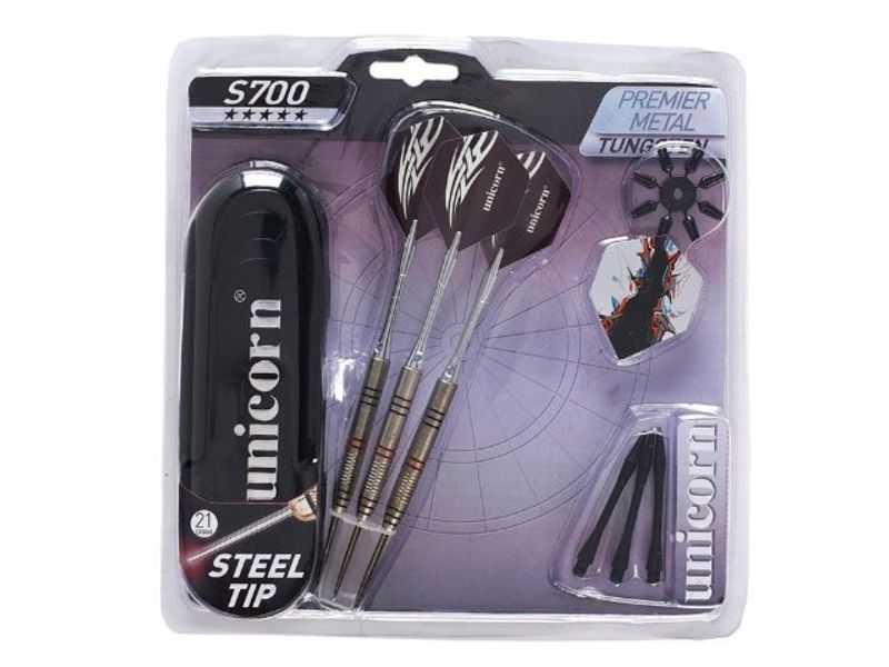 Set 3 Freccette da Competizione in Tungsteno con Punta in Metallo, Custodia e Accessori S700 Unicorn by Garlando - TIMESPORT24