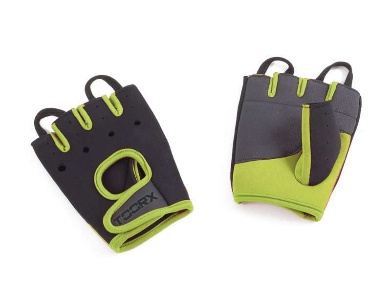 Guanti in Neoprene, Lycra Pelle Scamosciata - Taglia XL - Grigio Antracite-Verde Fluo Linea Toorx AHF-239 - TIMESPORT24
