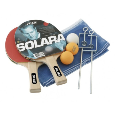 Set Da Ping Pong Solara composto da 2 racchette + 3 palline + Rete e Tendirete Tennis Tavolo Stiga *In Esaurimento* - TIMESPORT24