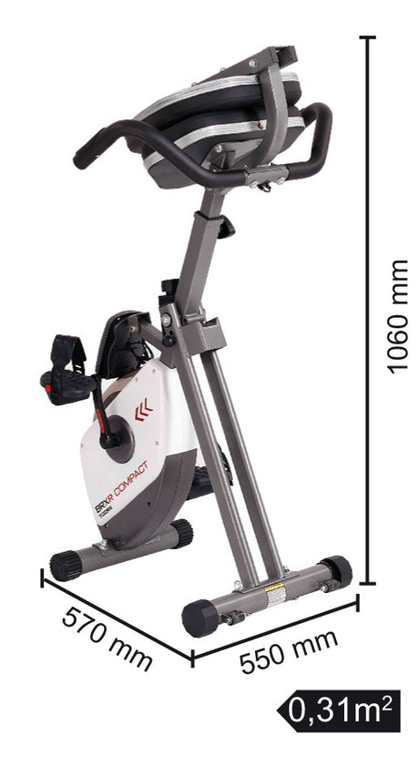 Brx-rcompact Cyclette Orizzontale Salvaspazio Toorx Cod.BRX-RCOMPACT Gym Bike Bici da Camera Richiudibile - Utente 100 kg - TIMESPORT24