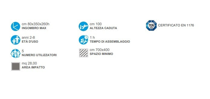 Torretta Simona Con Scivolo In Vetroresina Cod.759ab Da Interrare Open D Giochi - En 1176 Certificati Tuv - TIMESPORT24