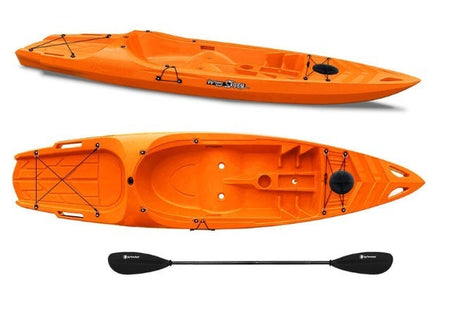 Canoa monoposto Skippy 2.0 Expedition Big Mama Kayal - Kayak 305 cm con 1 posto adulto + 1 bambino + pagaia (pack 1) ARANCIONE - TIMESPORT24