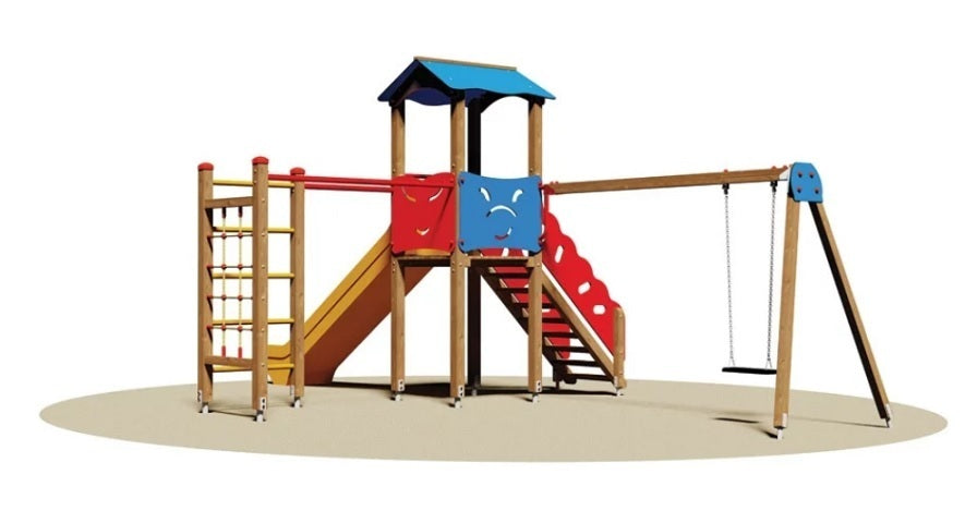 Villaggio Granada Con Scivolo In Vetroresina Sedile Piano Da Interrare Cod.806PSF A/B Open D Giochi - En 1176 Certificati Tuv - TIMESPORT24